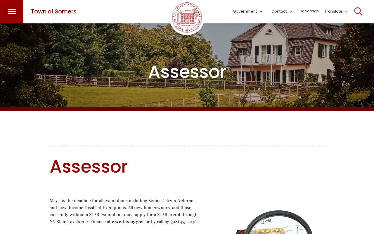 Somers residents directory assessment resource screen