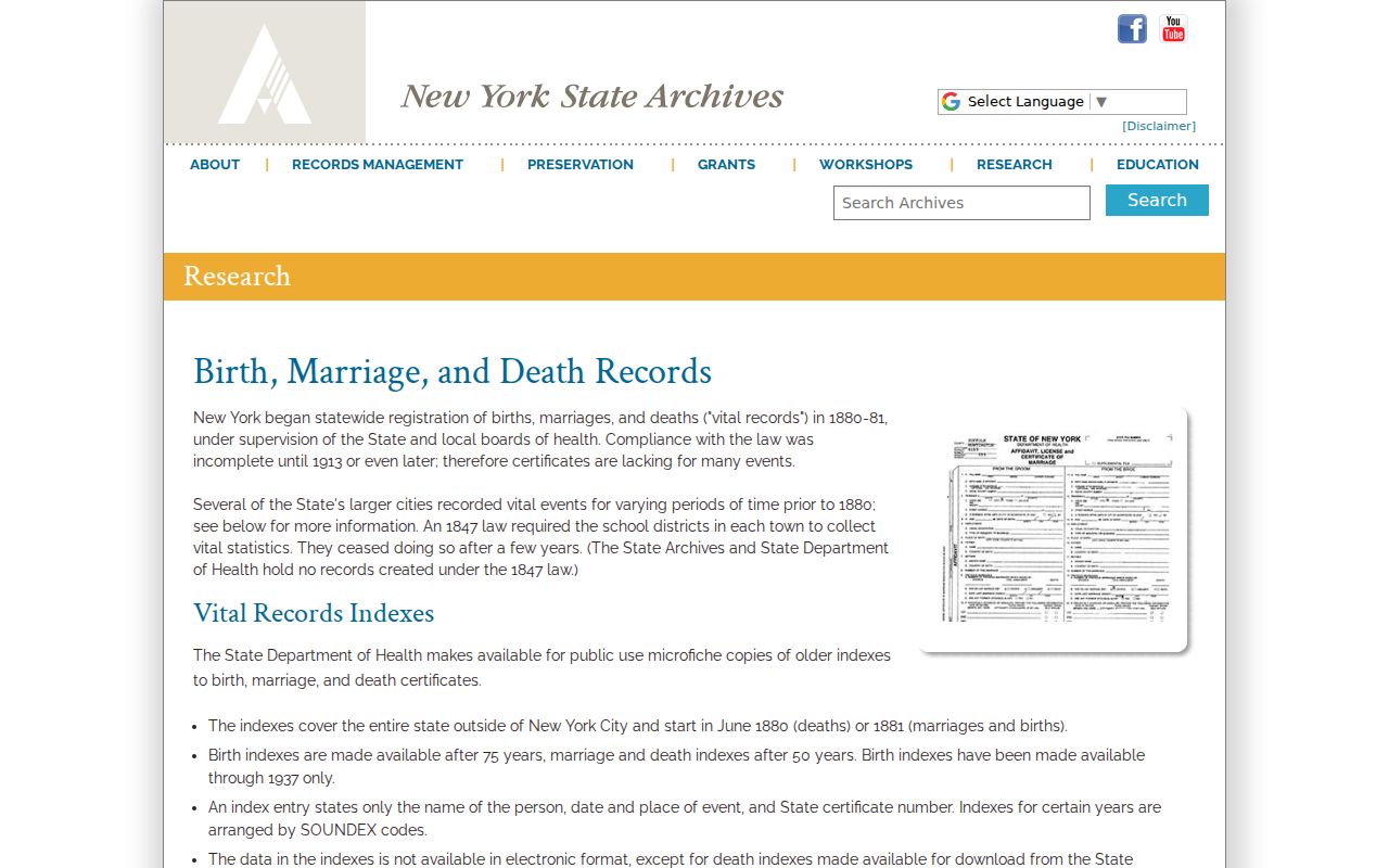 Somers previous residents vital-index coverage at the New York State Archives